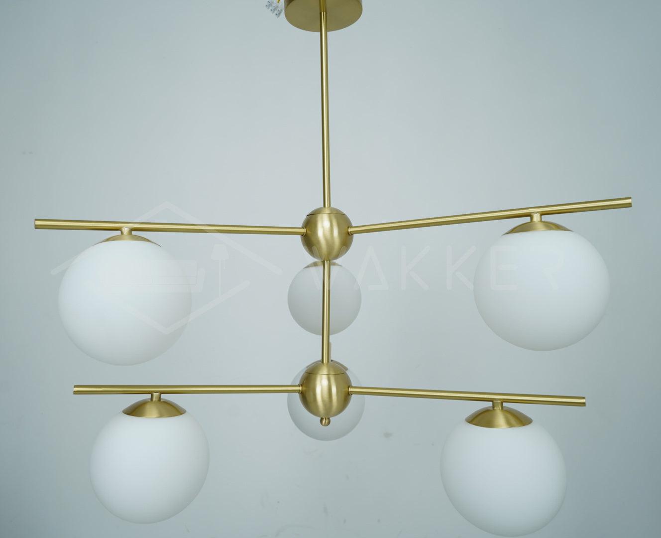 Lustra Chandelier Sphere & Stem Modern Gold LED-Neutral Decor