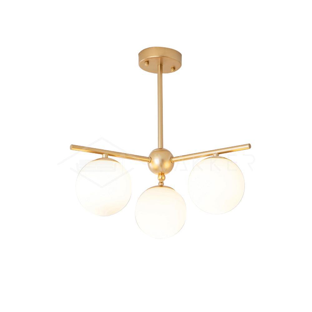Lustra Chandelier Sphere & Stem Modern Gold LED-Neutral Decor