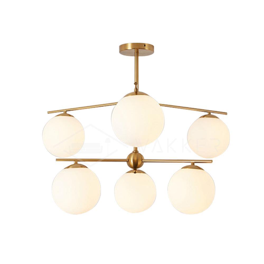 Lustra Chandelier Sphere & Stem Modern Gold LED-Neutral Decor