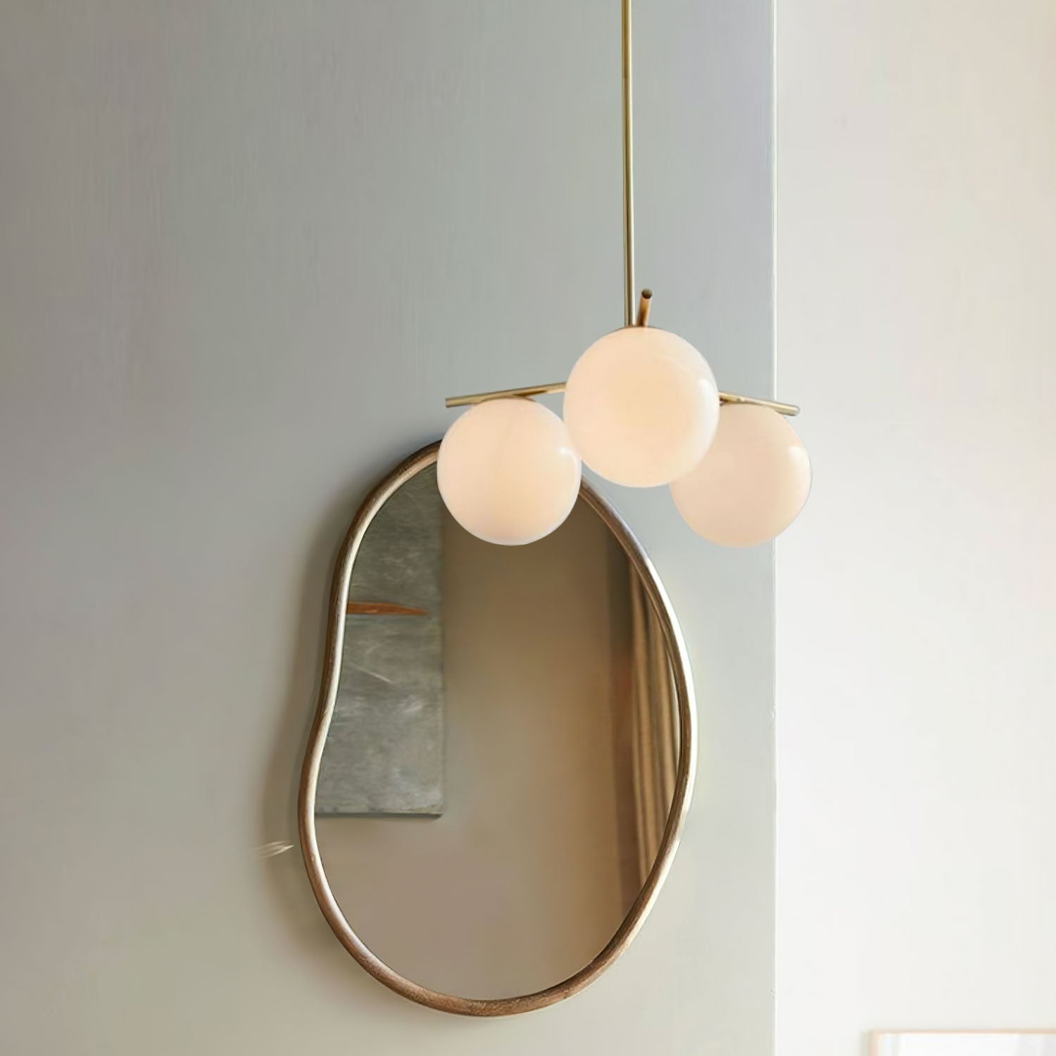 Lustra Chandelier Sphere & Stem Modern Gold LED-Neutral Decor