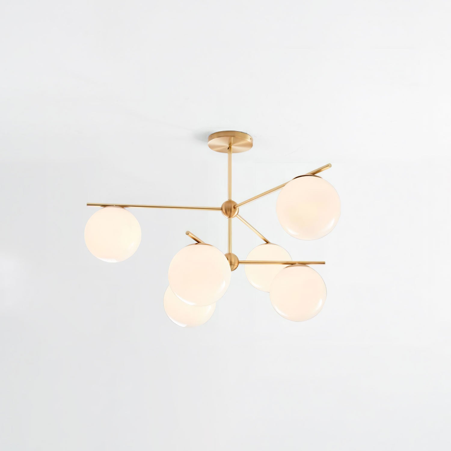 Lustra Chandelier Sphere & Stem Modern Gold LED-Neutral Decor