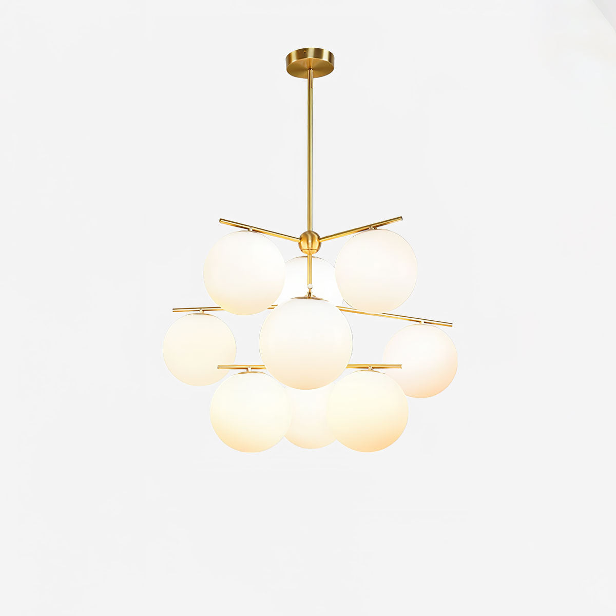 Lustra Chandelier Sphere & Stem Modern Gold LED-Neutral Decor