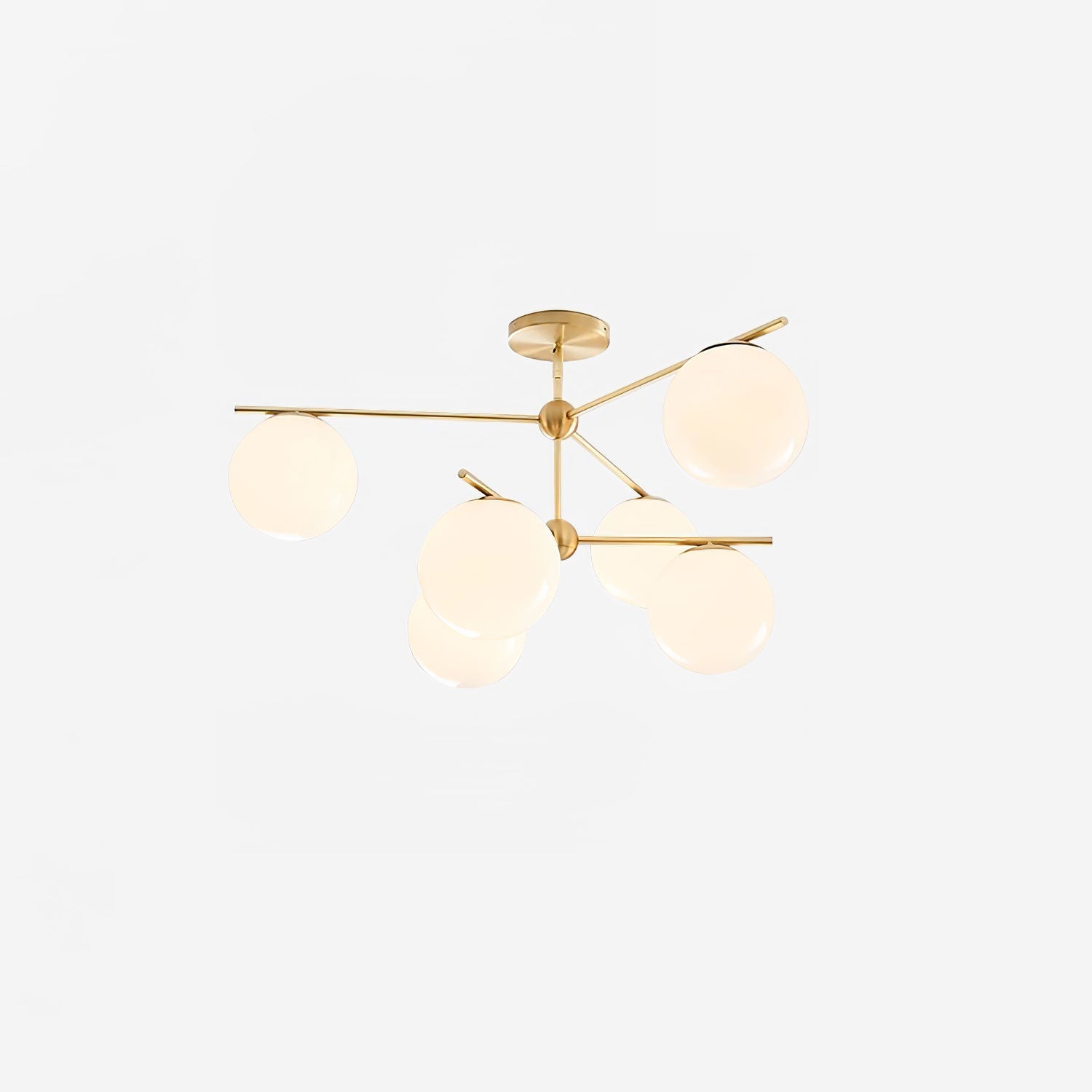 Lustra Chandelier Sphere & Stem Modern Gold LED-Neutral Decor