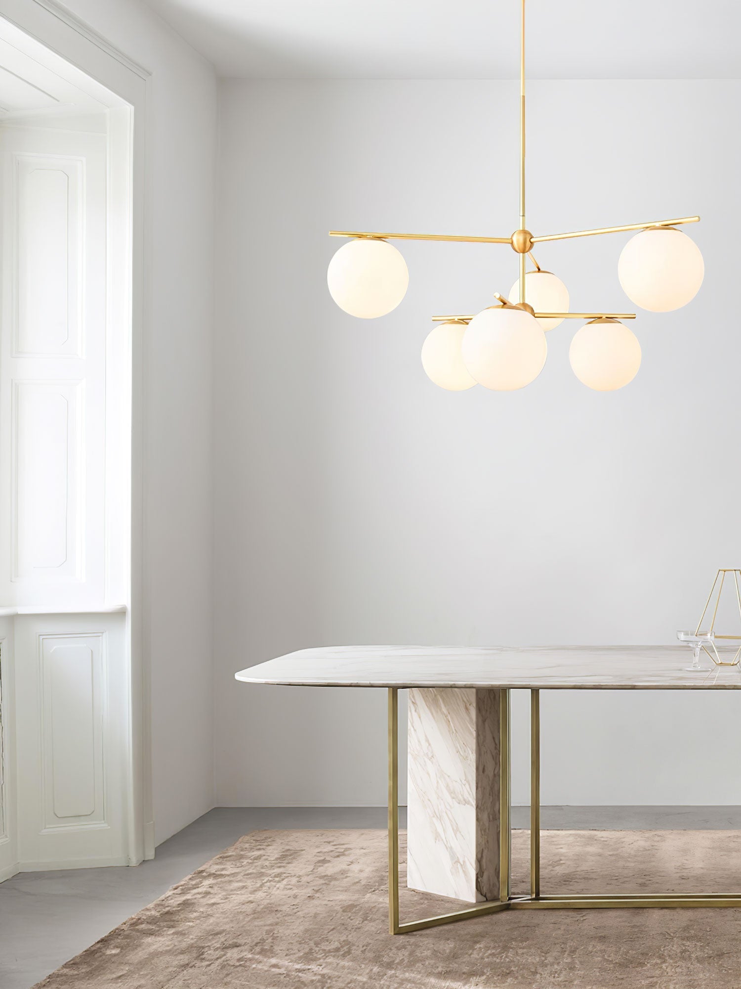 Lustra Chandelier Sphere & Stem Modern Gold LED-Neutral Decor