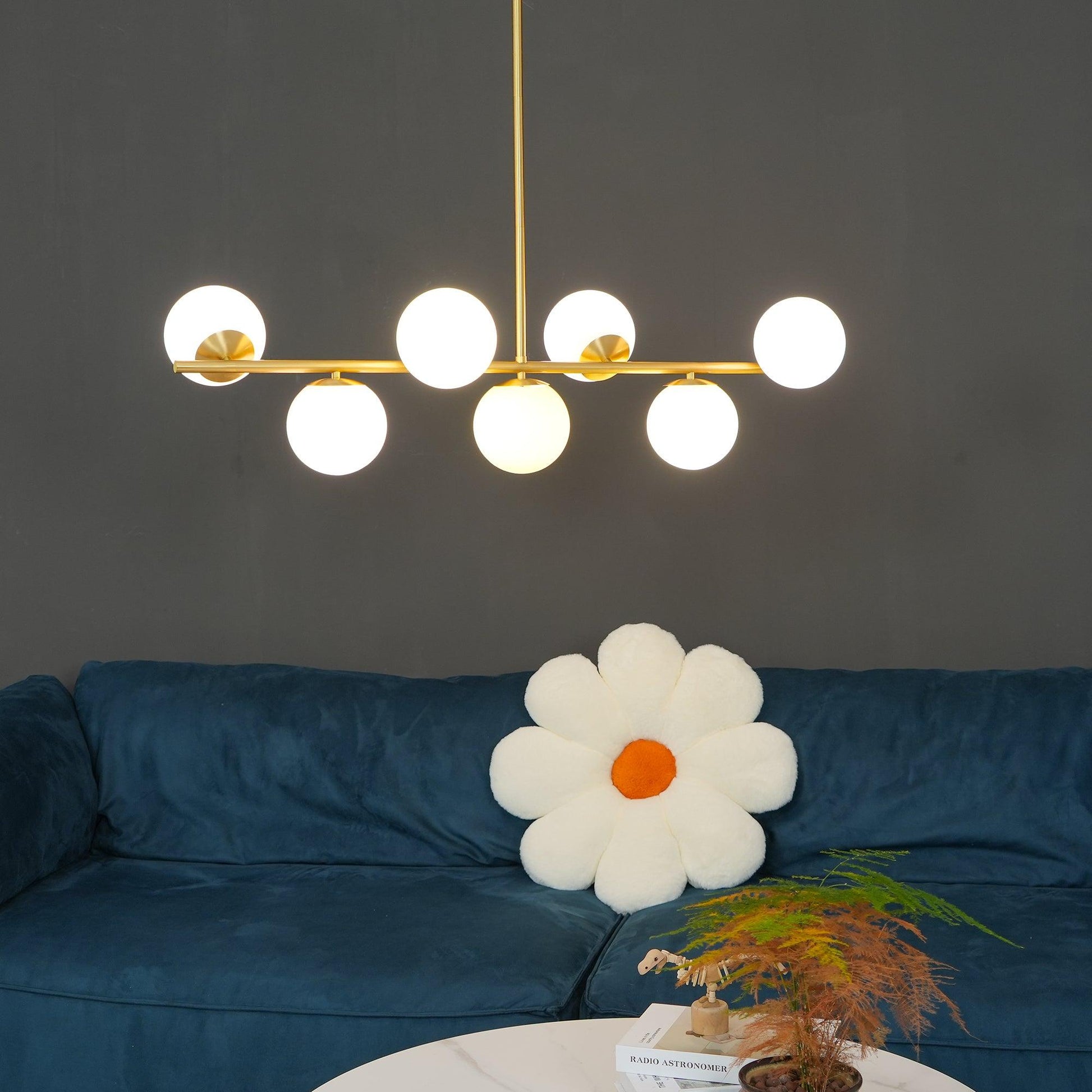 Lustra Chandelier Sphere & Stem Modern Gold LED-Neutral Decor