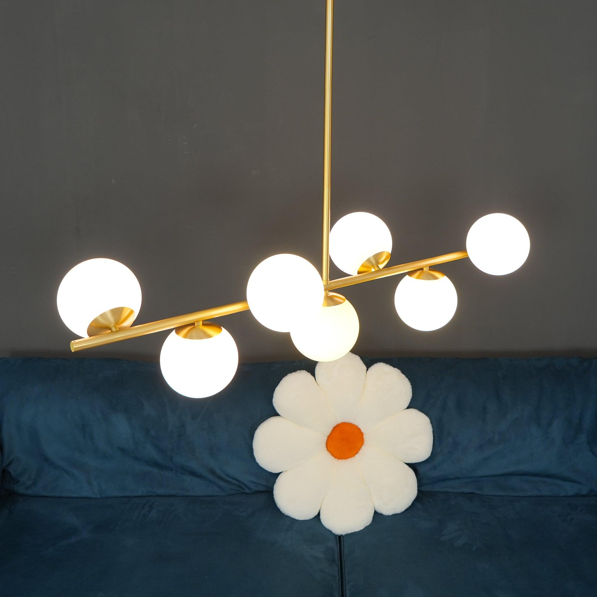 Lustra Chandelier Sphere & Stem Modern Gold LED-Neutral Decor