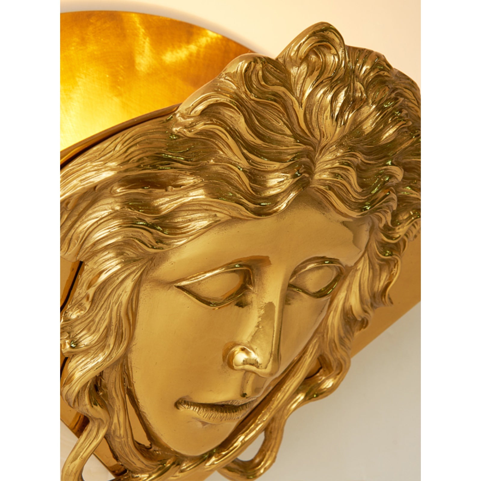 Full product view of the Sphinx Brass Wall Lamp on a white background.
