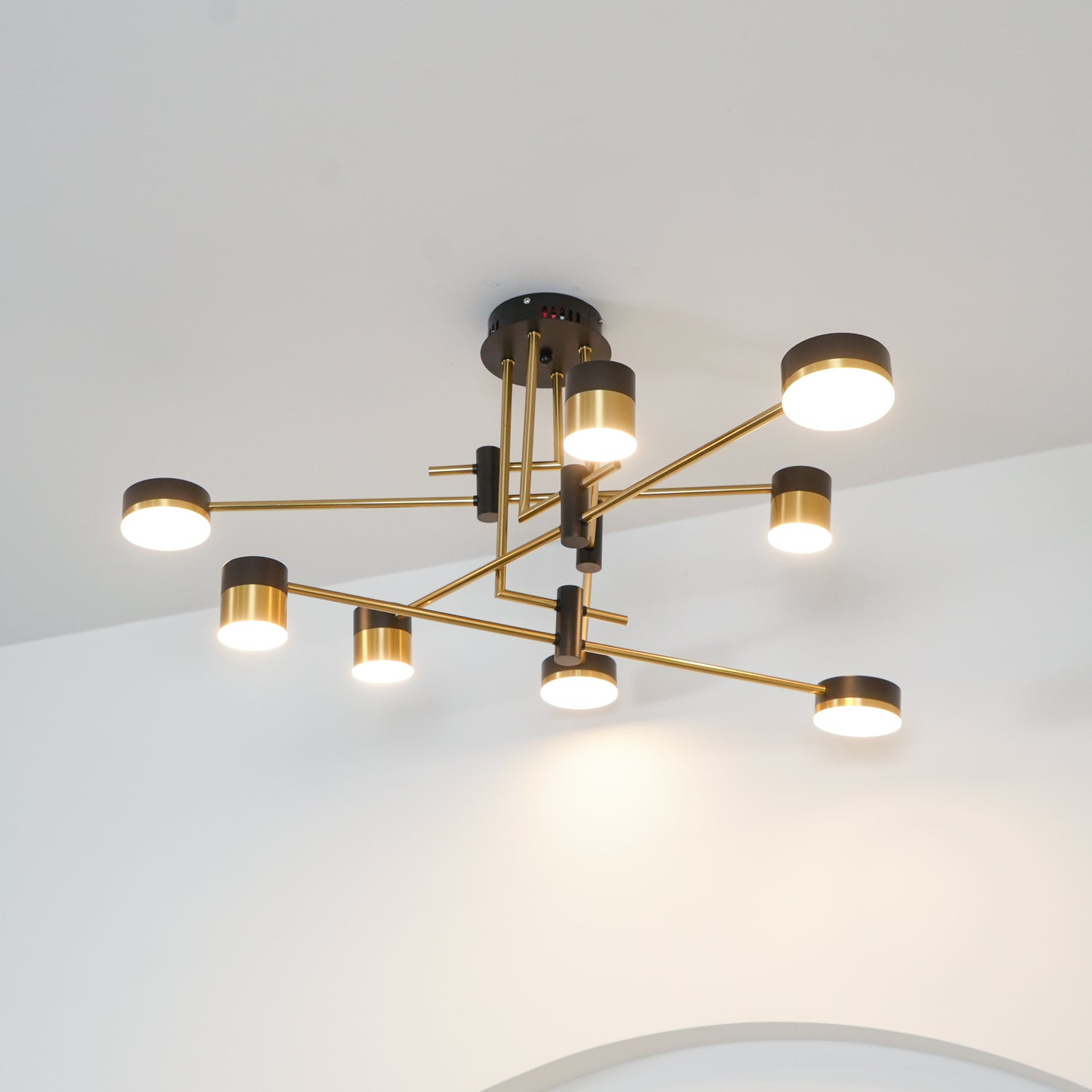 Lustra Chandelier Black Gold Spider Arms-Neutral Decor