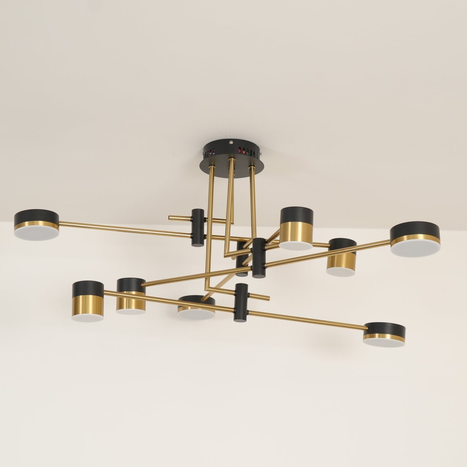 Lustra Chandelier Black Gold Spider Arms-Neutral Decor