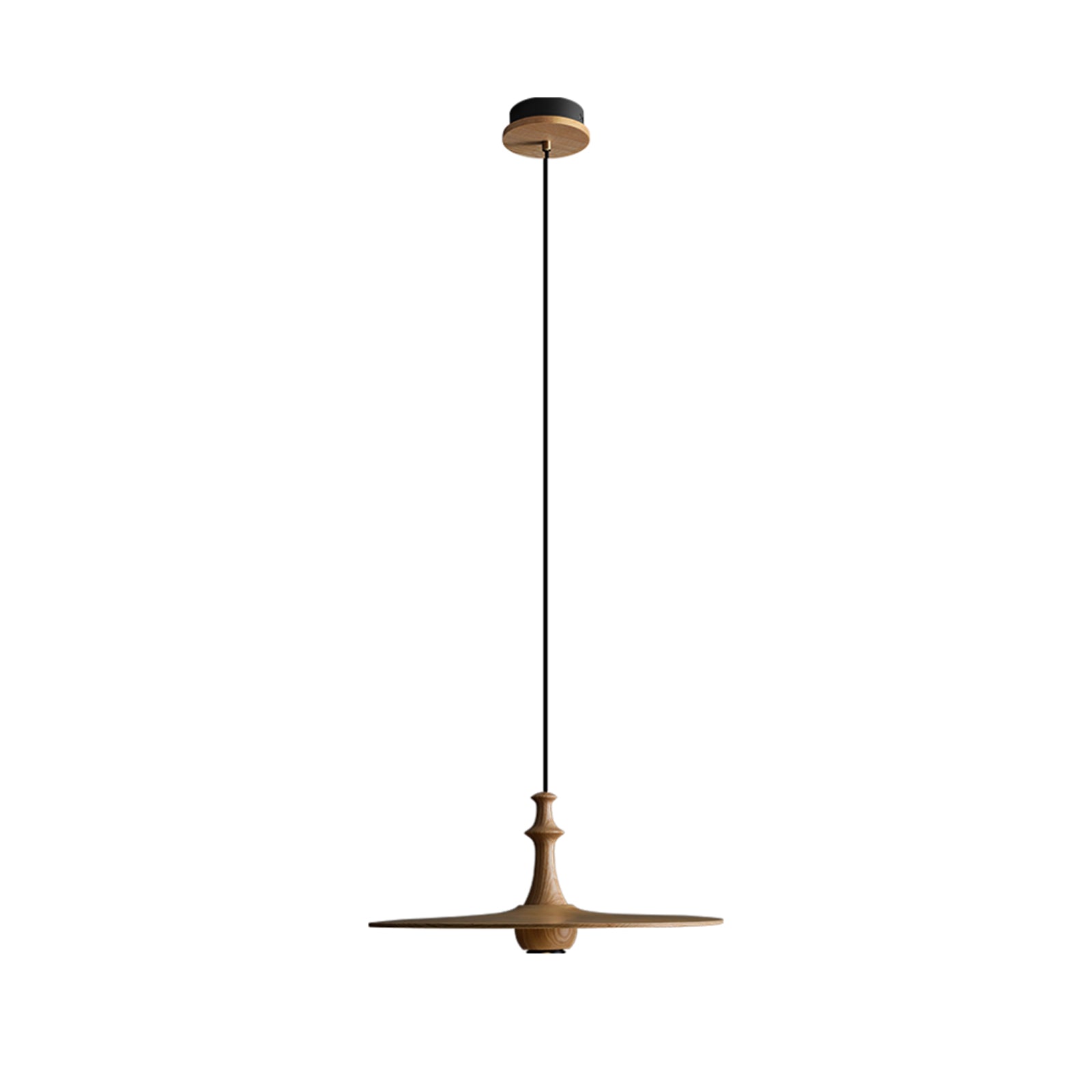 Syrinyra Sculptural Wood Disc Pendant Light-Neutral Decor