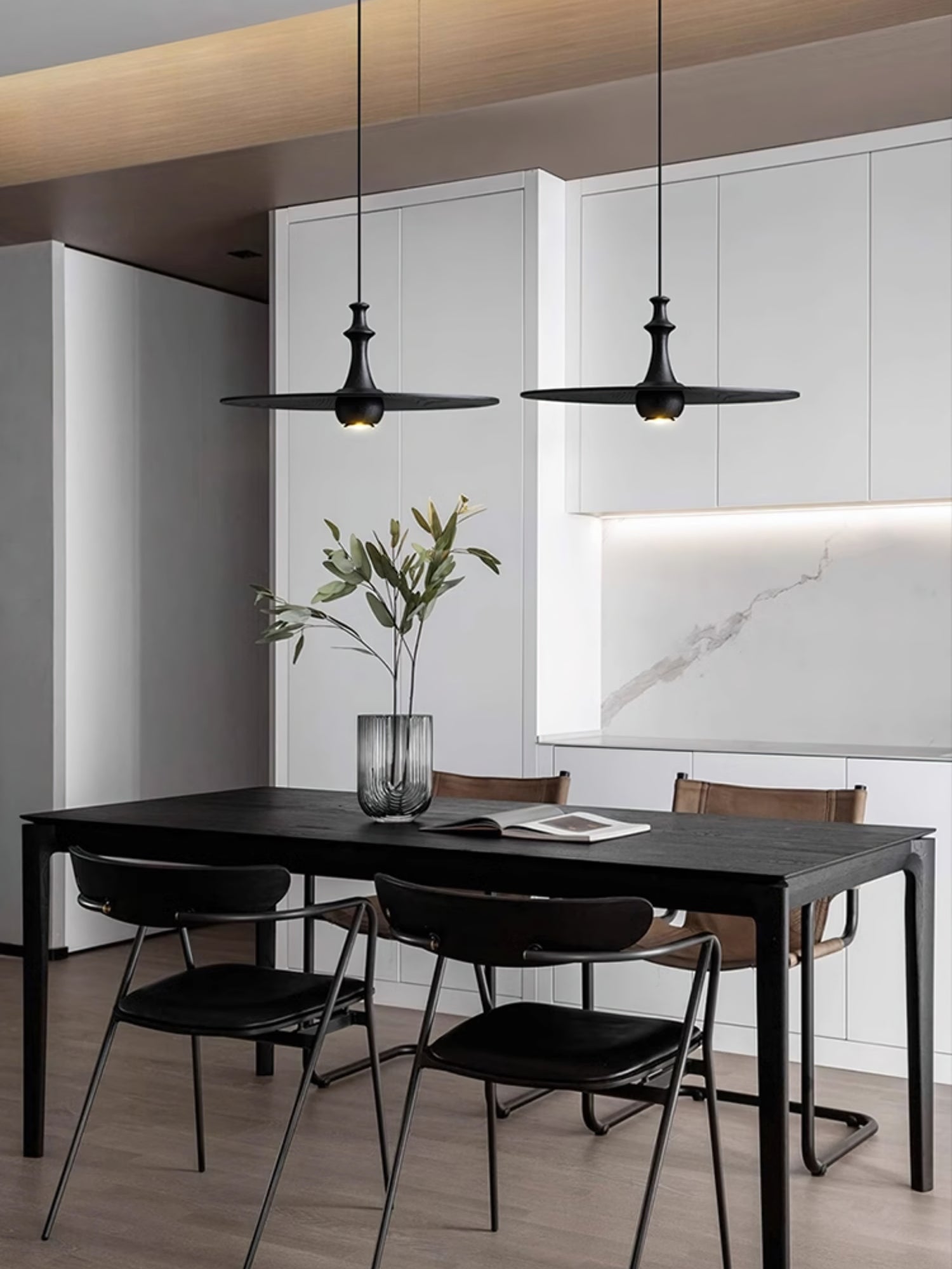 Syrinyra Sculptural Wood Disc Pendant Light-Neutral Decor