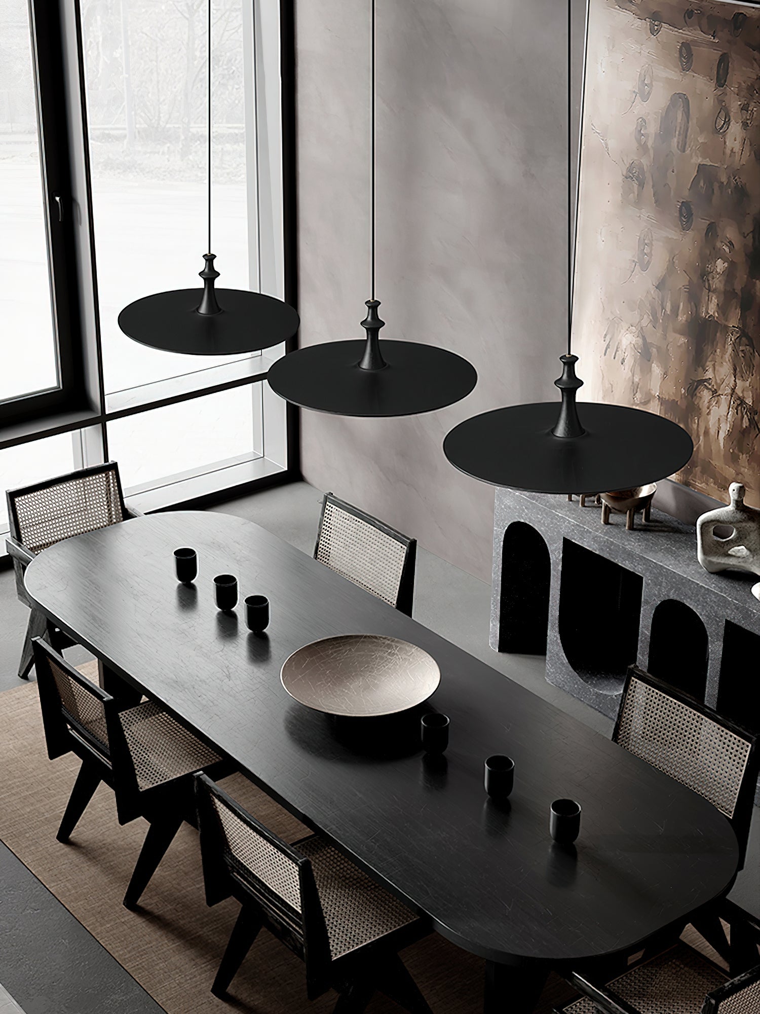 Syrinyra Sculptural Wood Disc Pendant Light-Neutral Decor