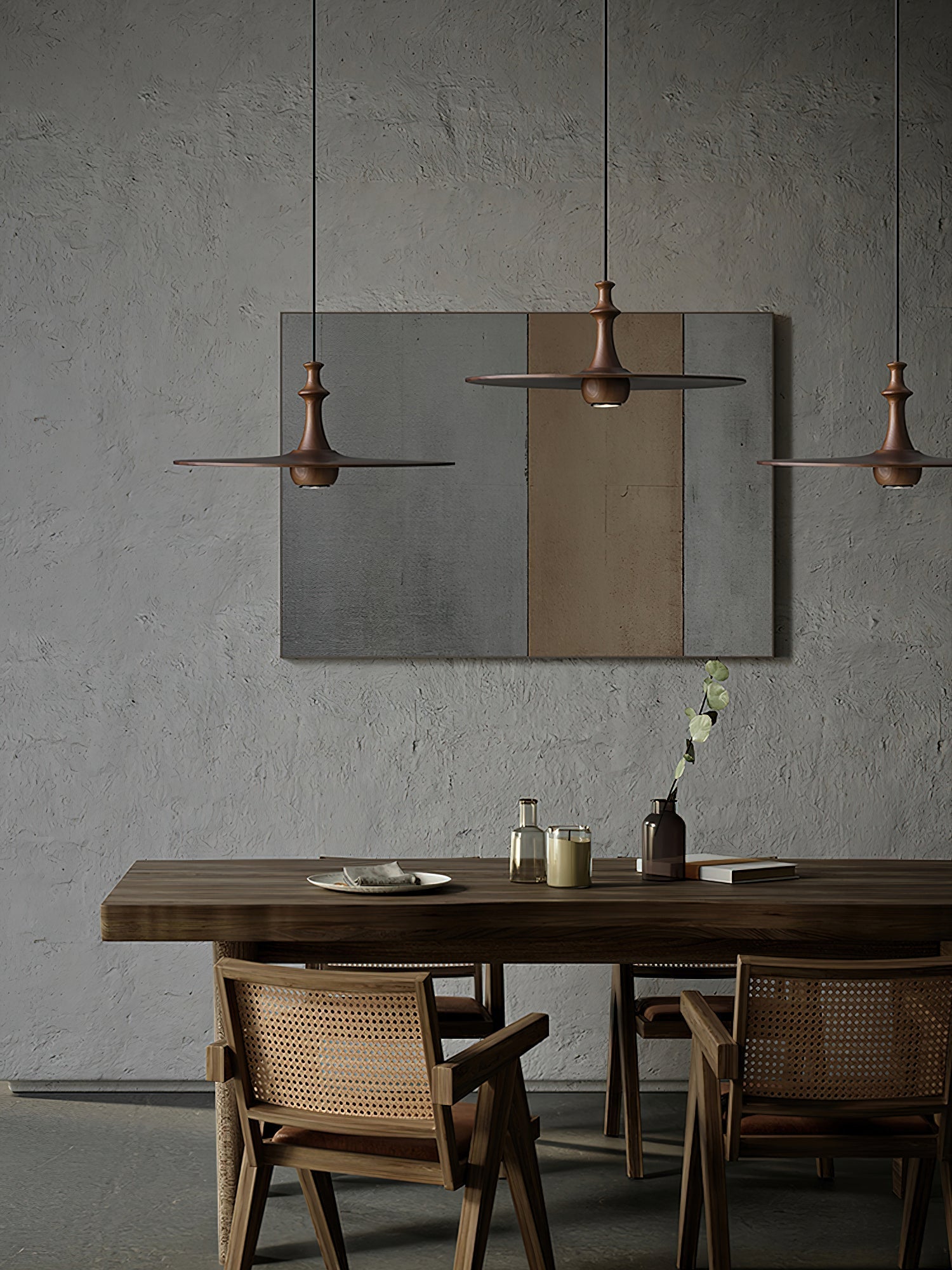 Syrinyra Sculptural Wood Disc Pendant Light-Neutral Decor