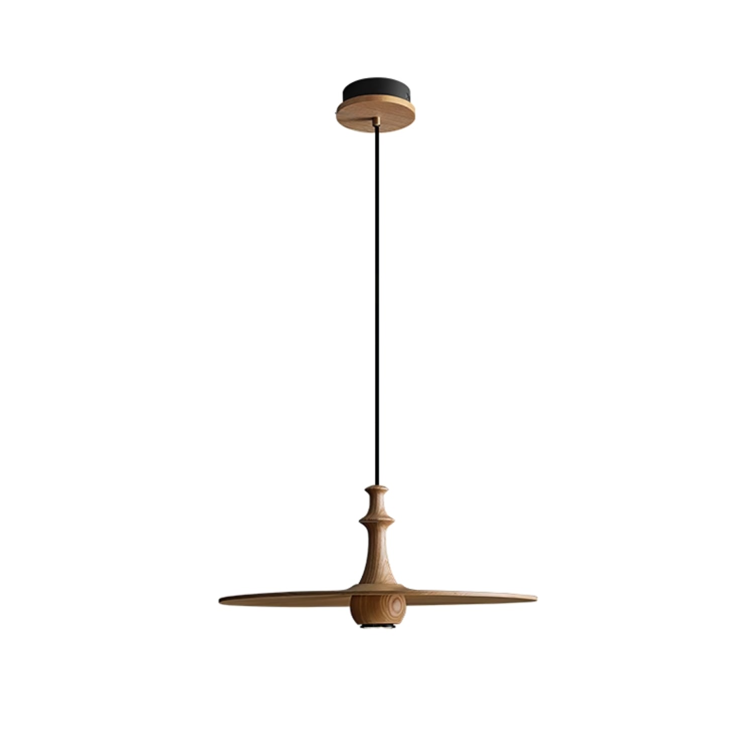Syrinyra Sculptural Wood Disc Pendant Light-Neutral Decor