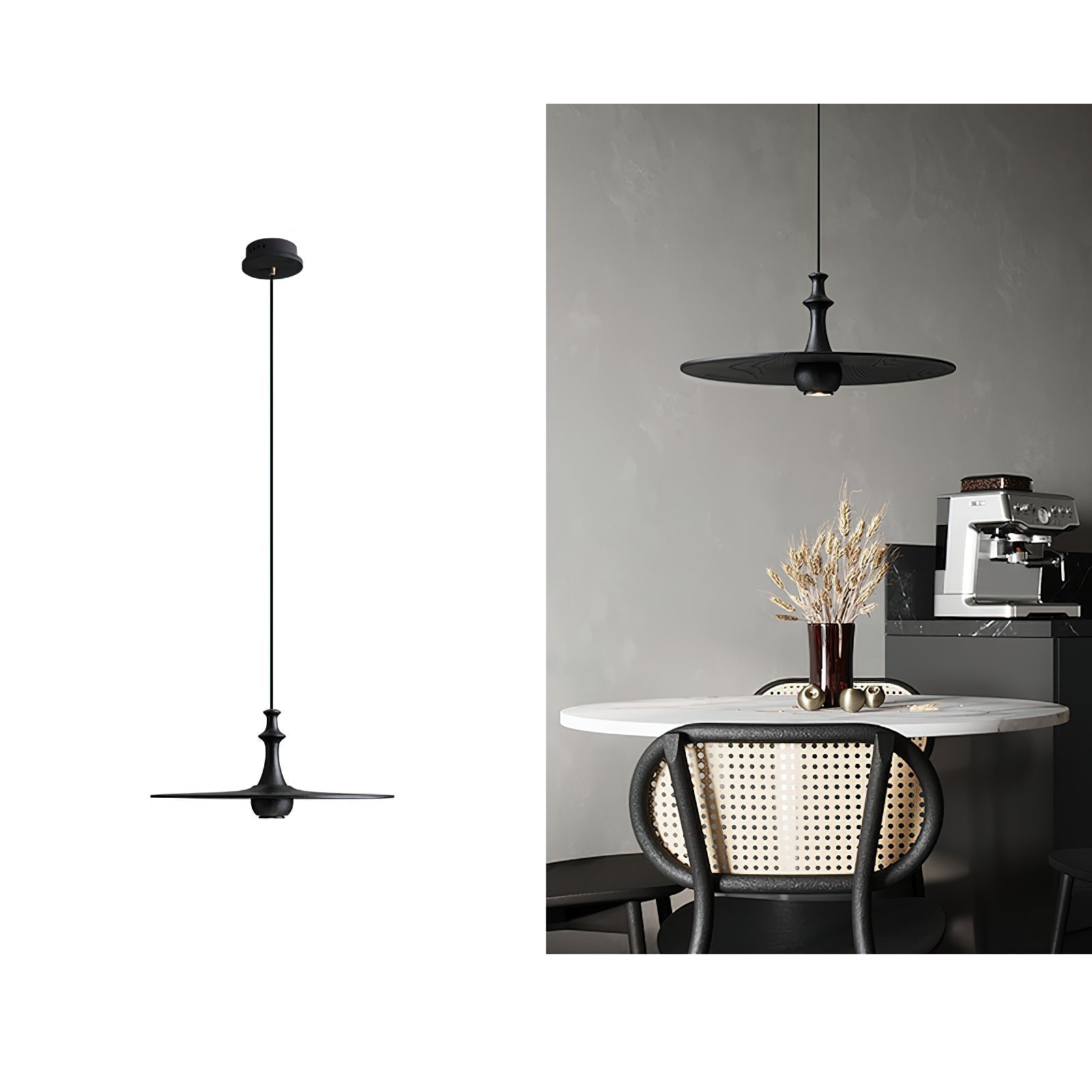 Syrinyra Sculptural Wood Disc Pendant Light-Neutral Decor