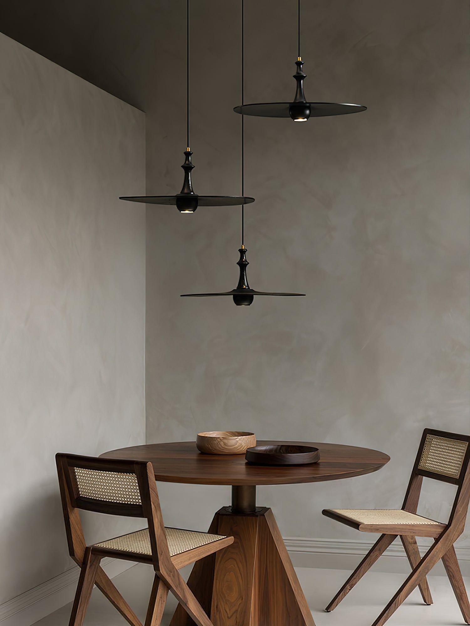 Syrinyra Sculptural Wood Disc Pendant Light-Neutral Decor