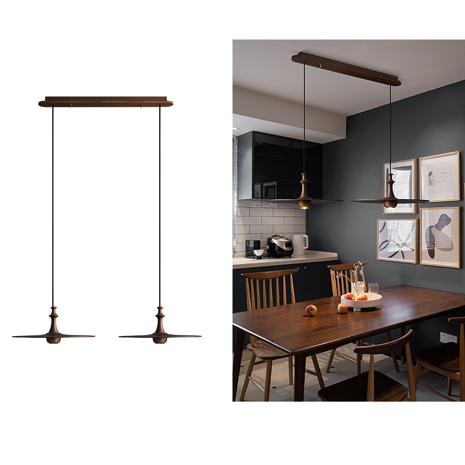Syrinyra Sculptural Wood Disc Pendant Light-Neutral Decor