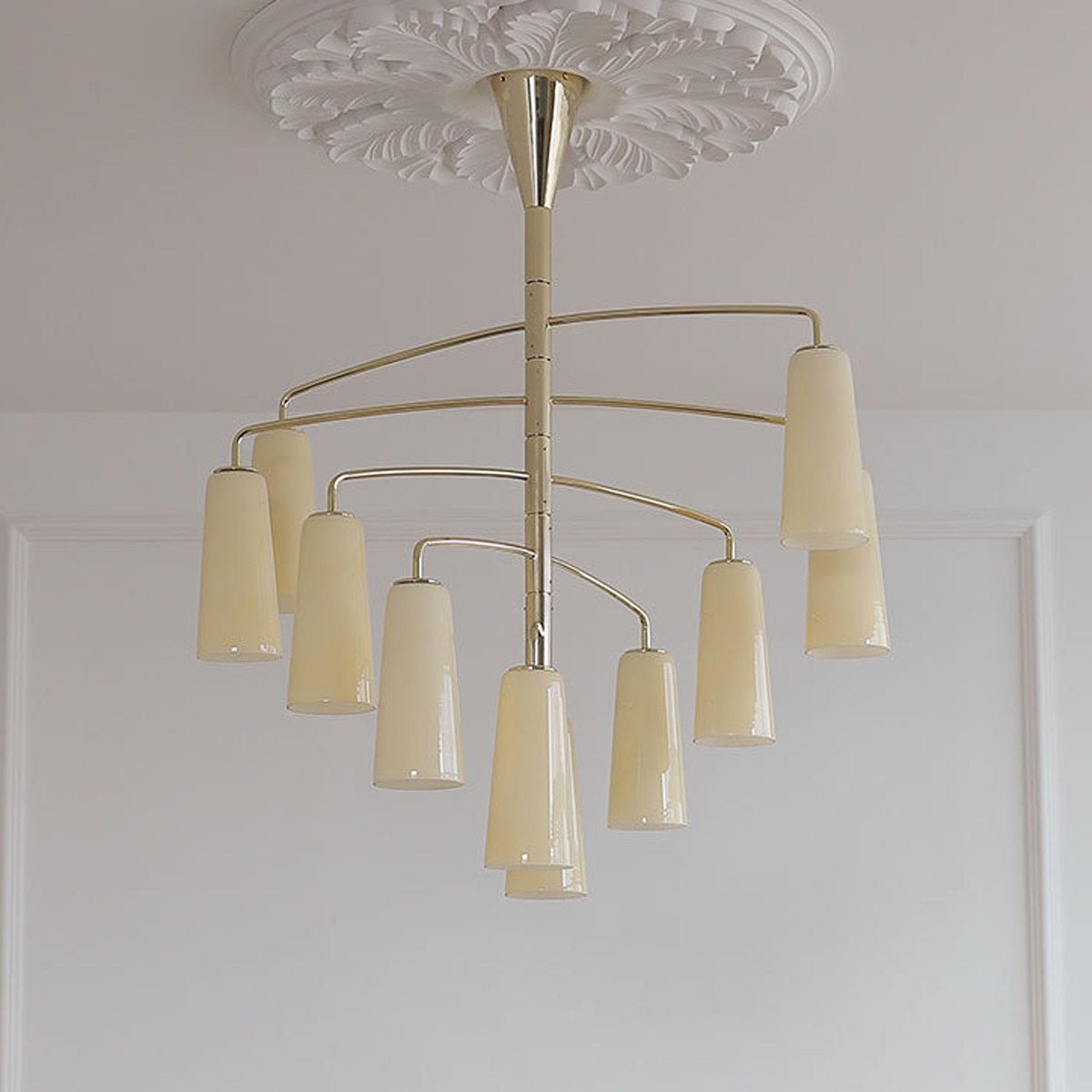 Spiral Tiered Chandelier-Neutral Decor