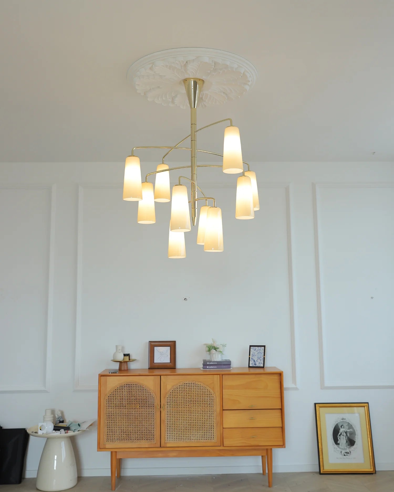 Spiral Tiered Chandelier-Neutral Decor