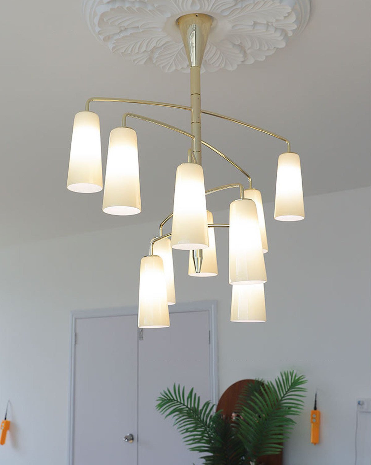 Spiral Tiered Chandelier-Neutral Decor