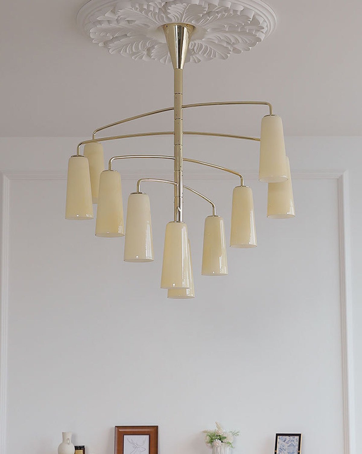 Spiral Tiered Chandelier-Neutral Decor