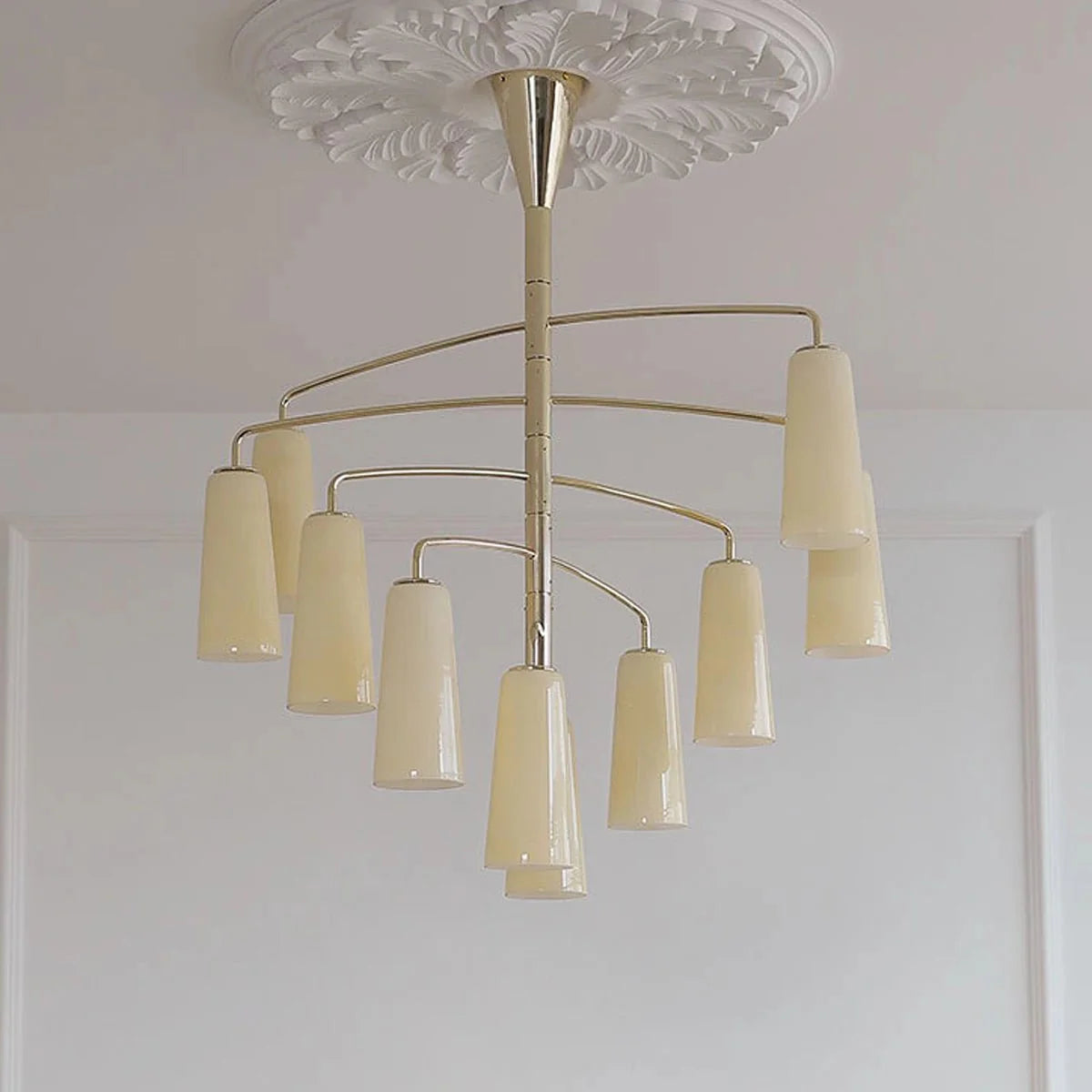 Spiral Tiered Chandelier-Neutral Decor
