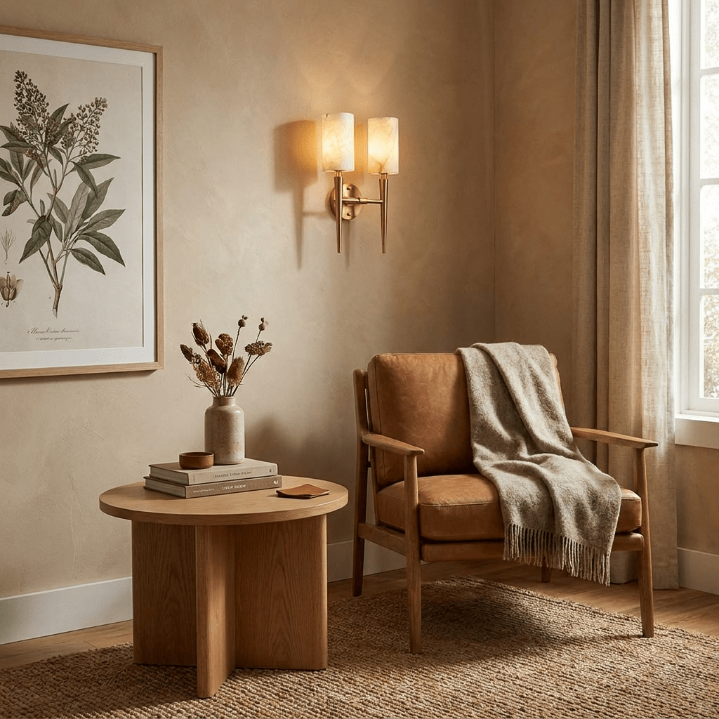 Fentonwick Alabaster Twin Sconce