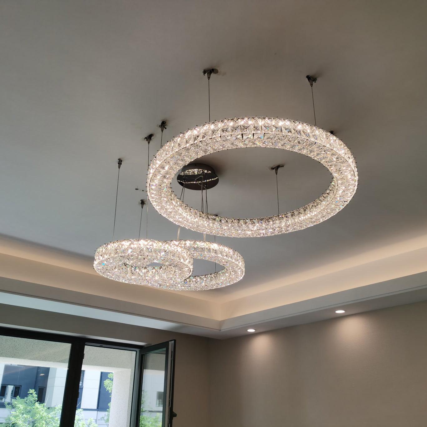 Lustra Chandelier Crystal Ring Spiridon Luxe-Neutral Decor