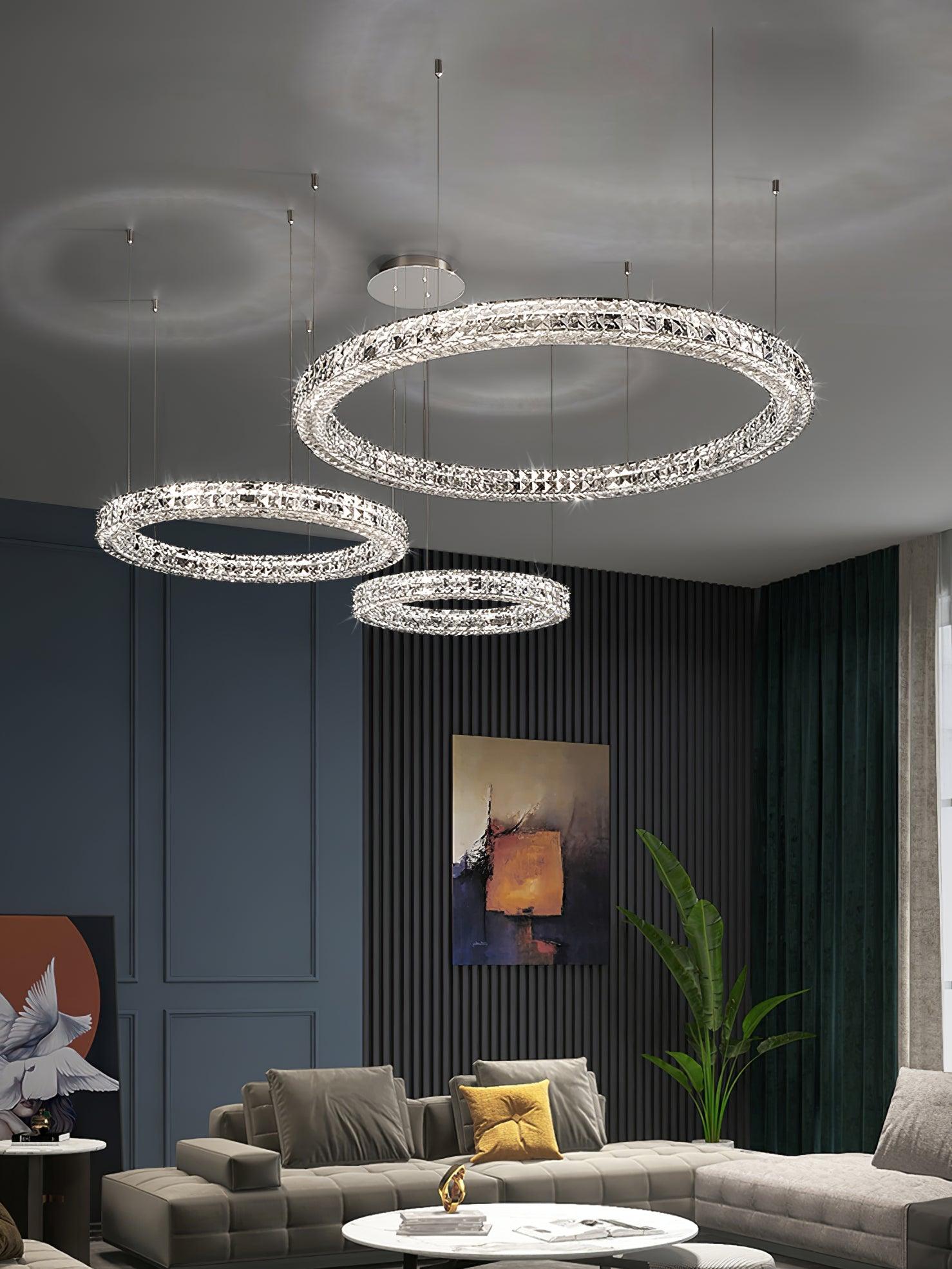 Lustra Chandelier Crystal Ring Spiridon Luxe-Neutral Decor
