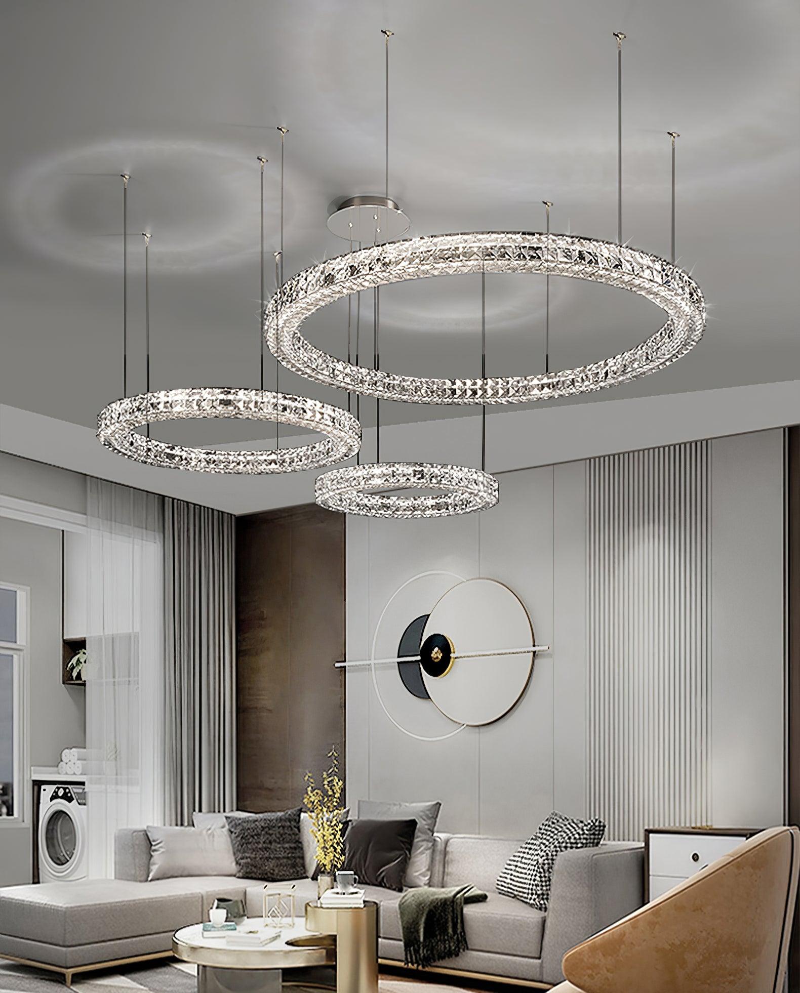 Lustra Chandelier Crystal Ring Spiridon Luxe-Neutral Decor