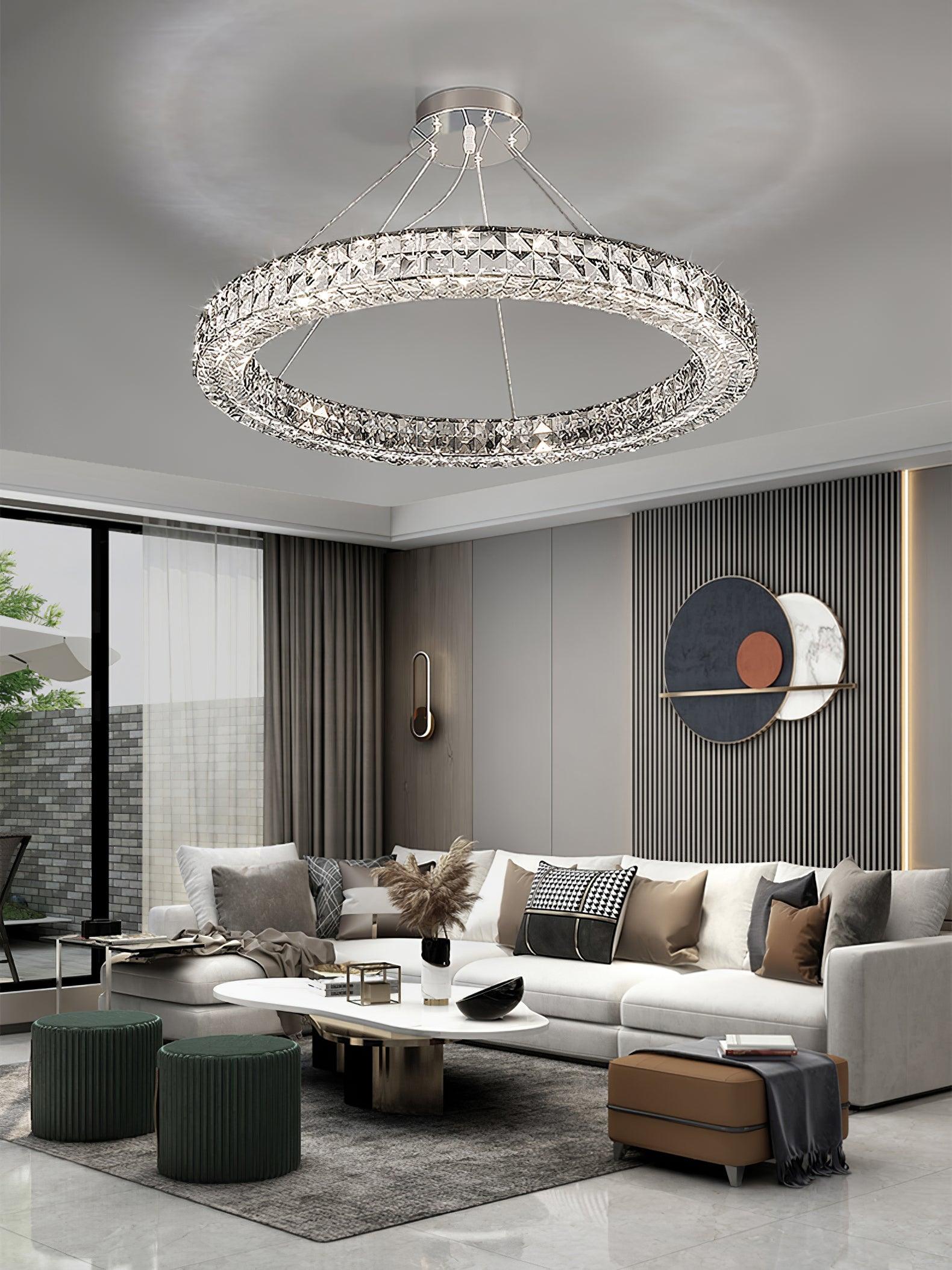 Lustra Chandelier Crystal Ring Spiridon Luxe-Neutral Decor