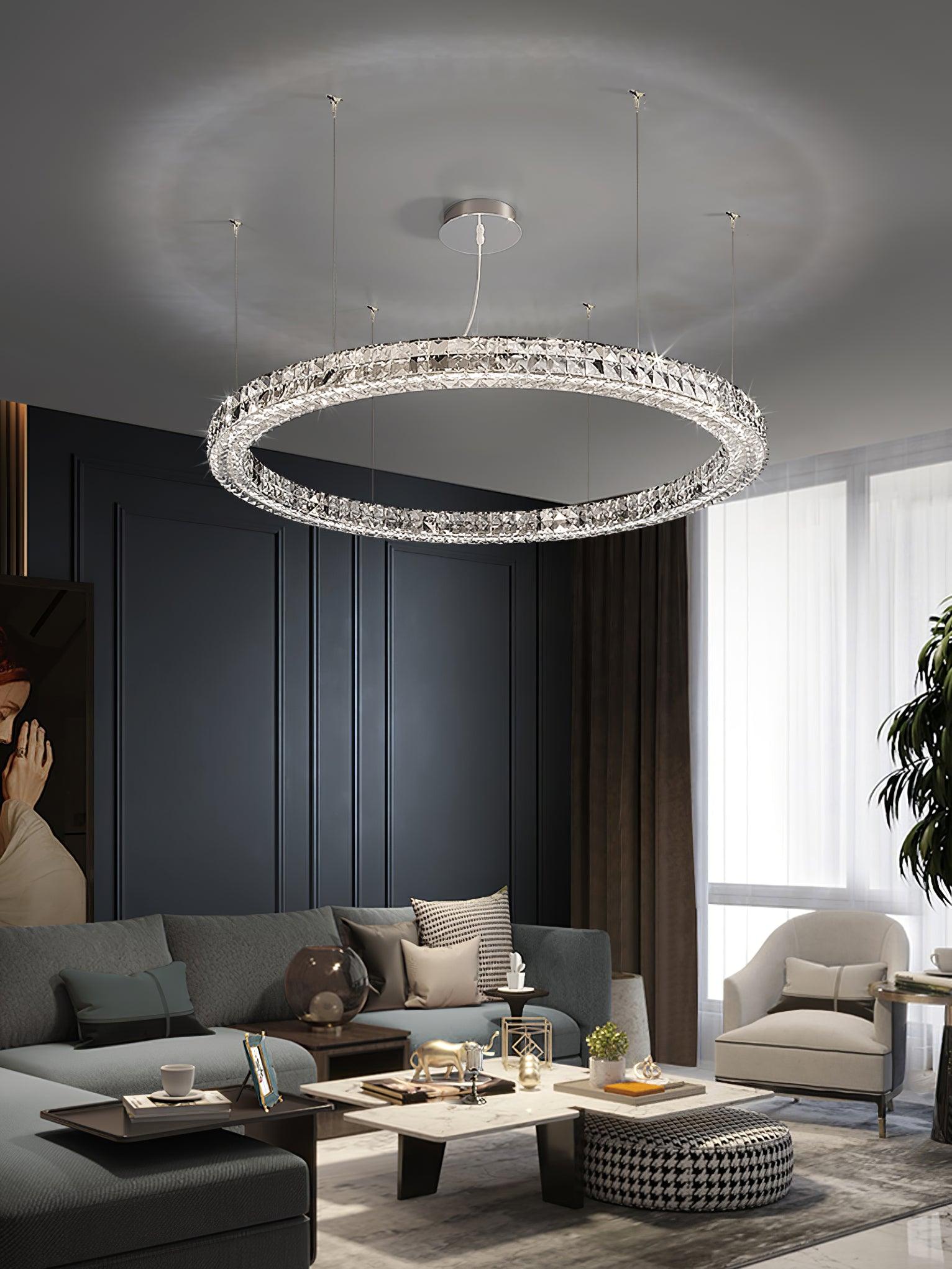 Lustra Chandelier Crystal Ring Spiridon Luxe-Neutral Decor