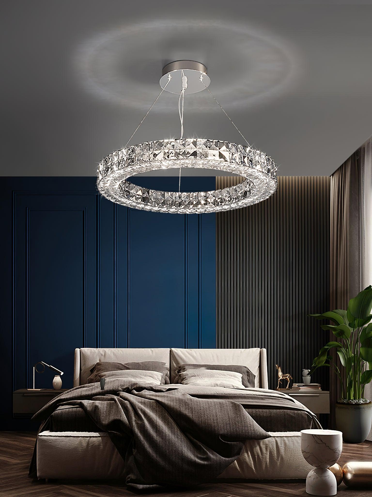 Lustra Chandelier Crystal Ring Spiridon Luxe-Neutral Decor