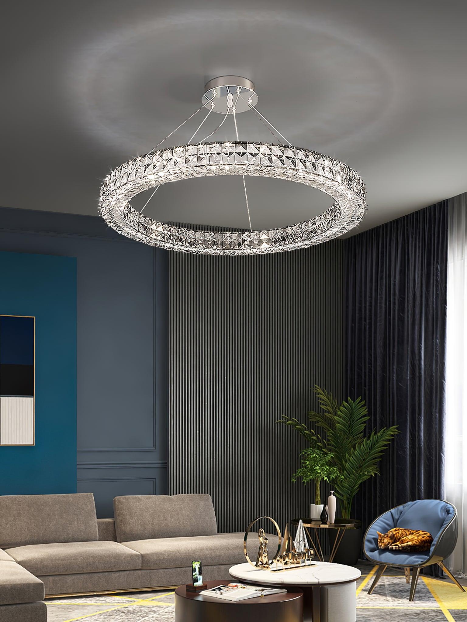 Lustra Chandelier Crystal Ring Spiridon Luxe-Neutral Decor