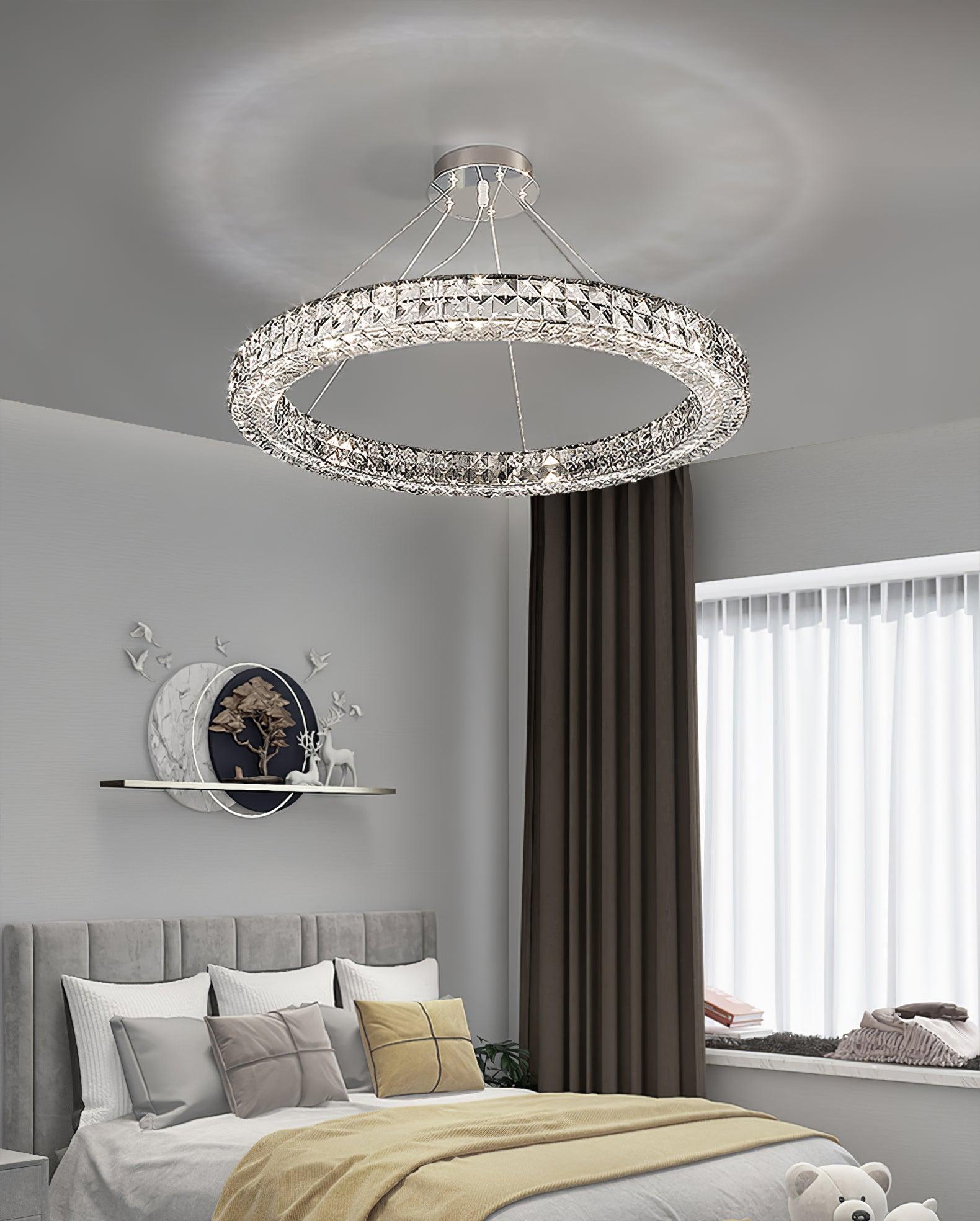 Lustra Chandelier Crystal Ring Spiridon Luxe-Neutral Decor