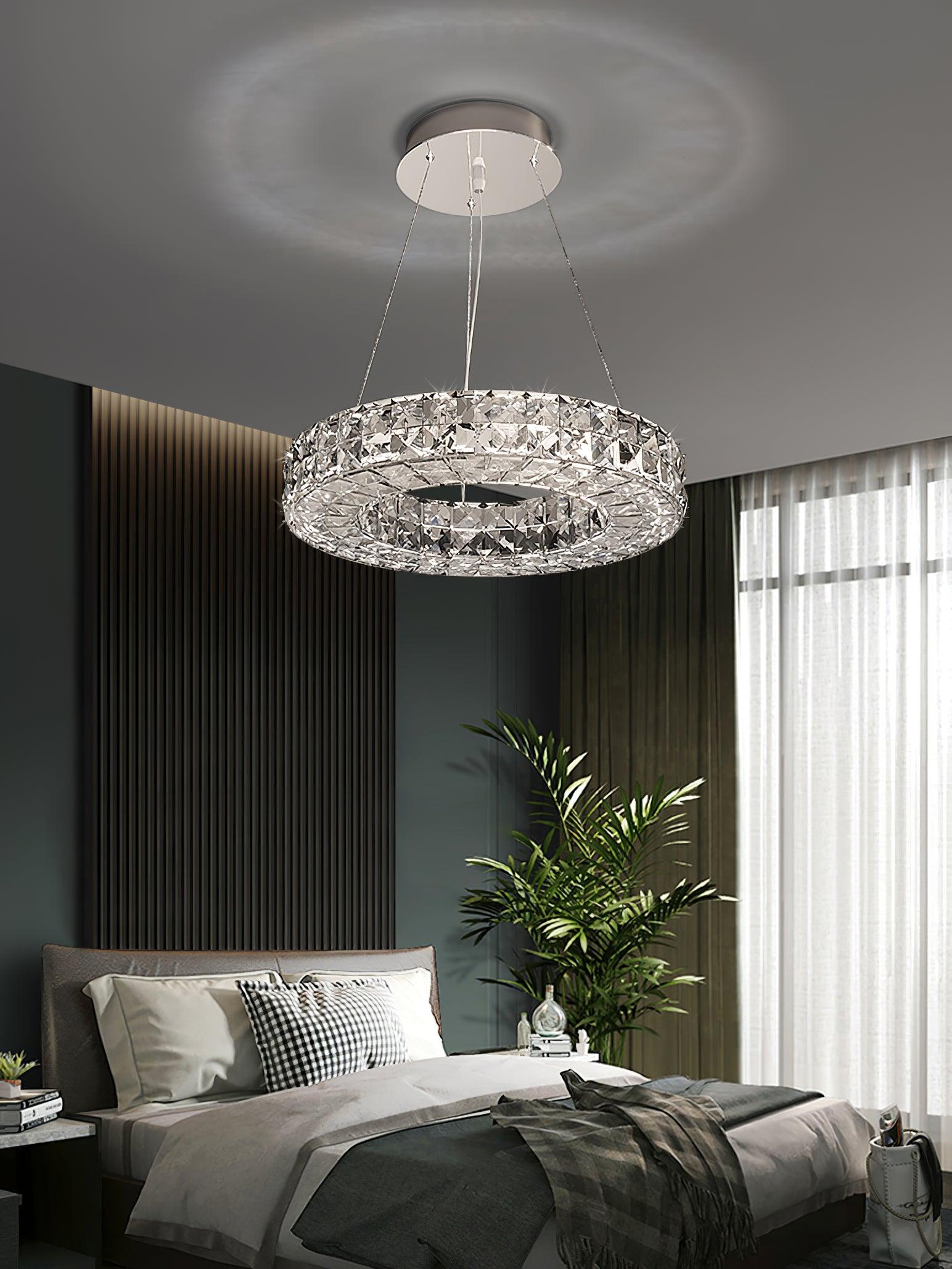 Lustra Chandelier Crystal Ring Spiridon Luxe-Neutral Decor