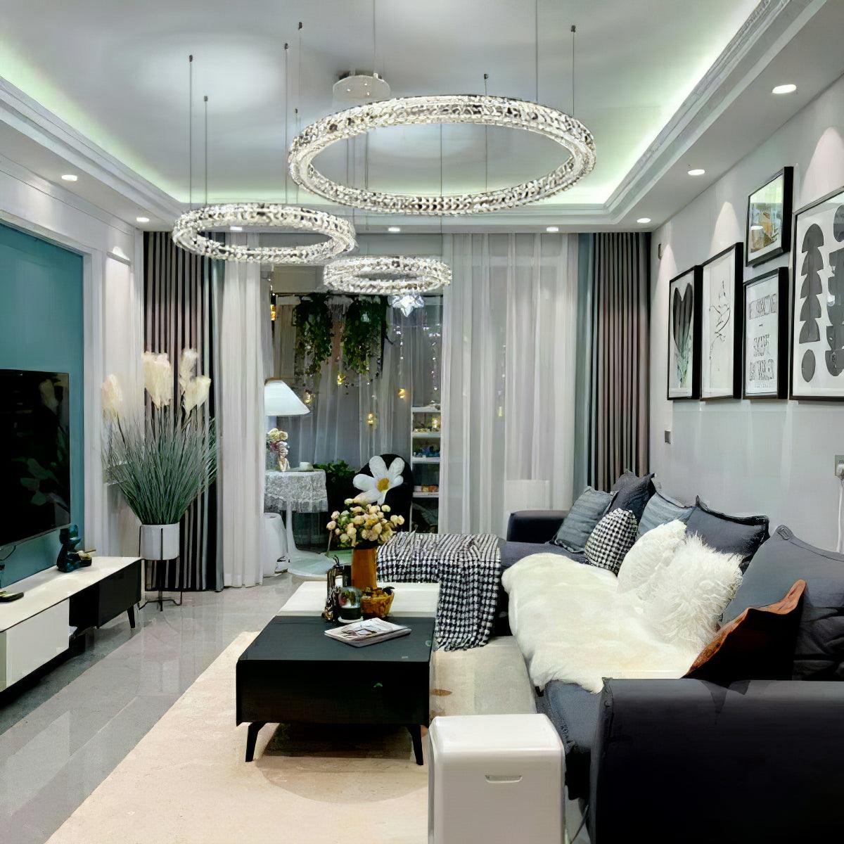 Lustra Chandelier Crystal Ring Spiridon Luxe-Neutral Decor
