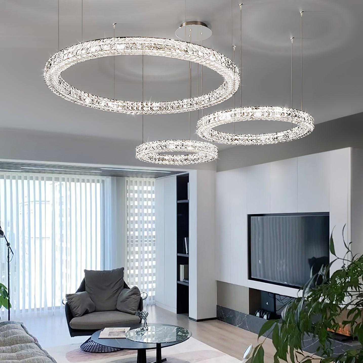 Lustra Chandelier Crystal Ring Spiridon Luxe-Neutral Decor