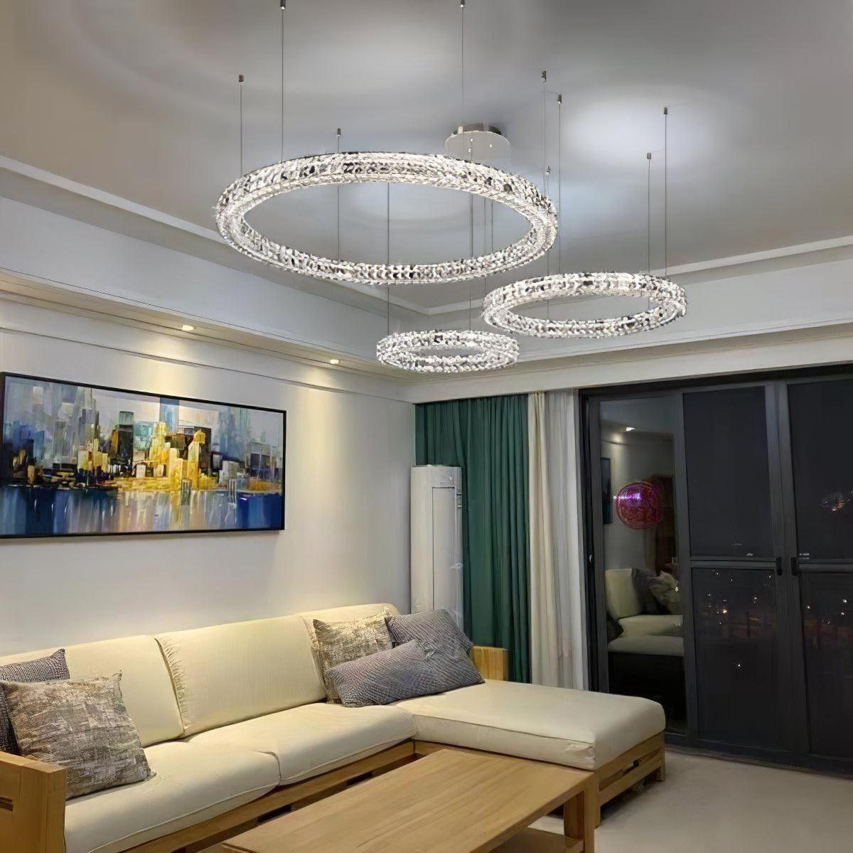 Lustra Chandelier Crystal Ring Spiridon Luxe-Neutral Decor