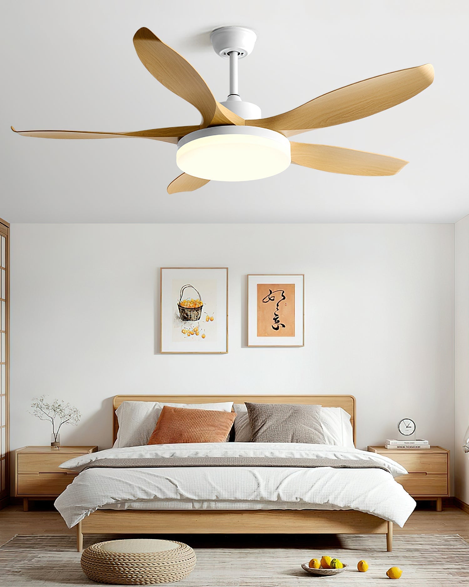 The 42-inch Splenda Ceiling Fan Light installed in a bedroom.