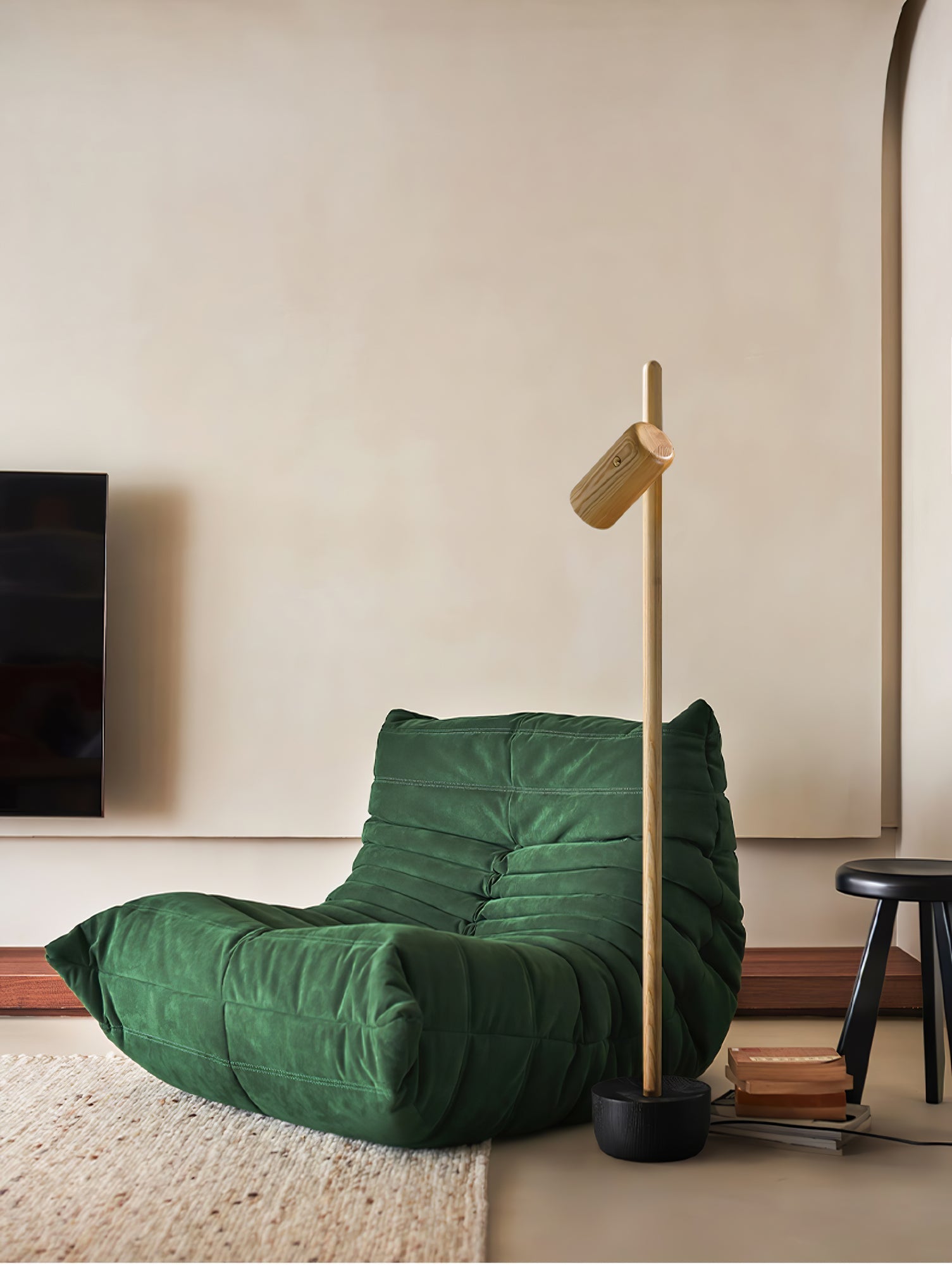Kirixy Floor Lamp Spotlight Wood-Neutral Decor