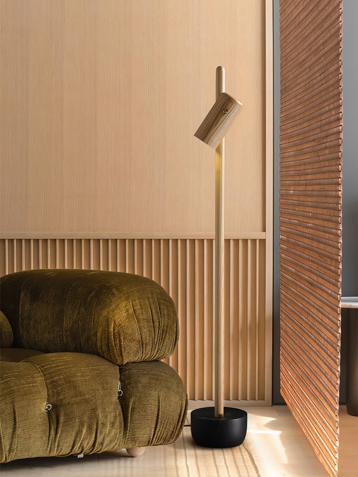 Kirixy Floor Lamp Spotlight Wood-Neutral Decor