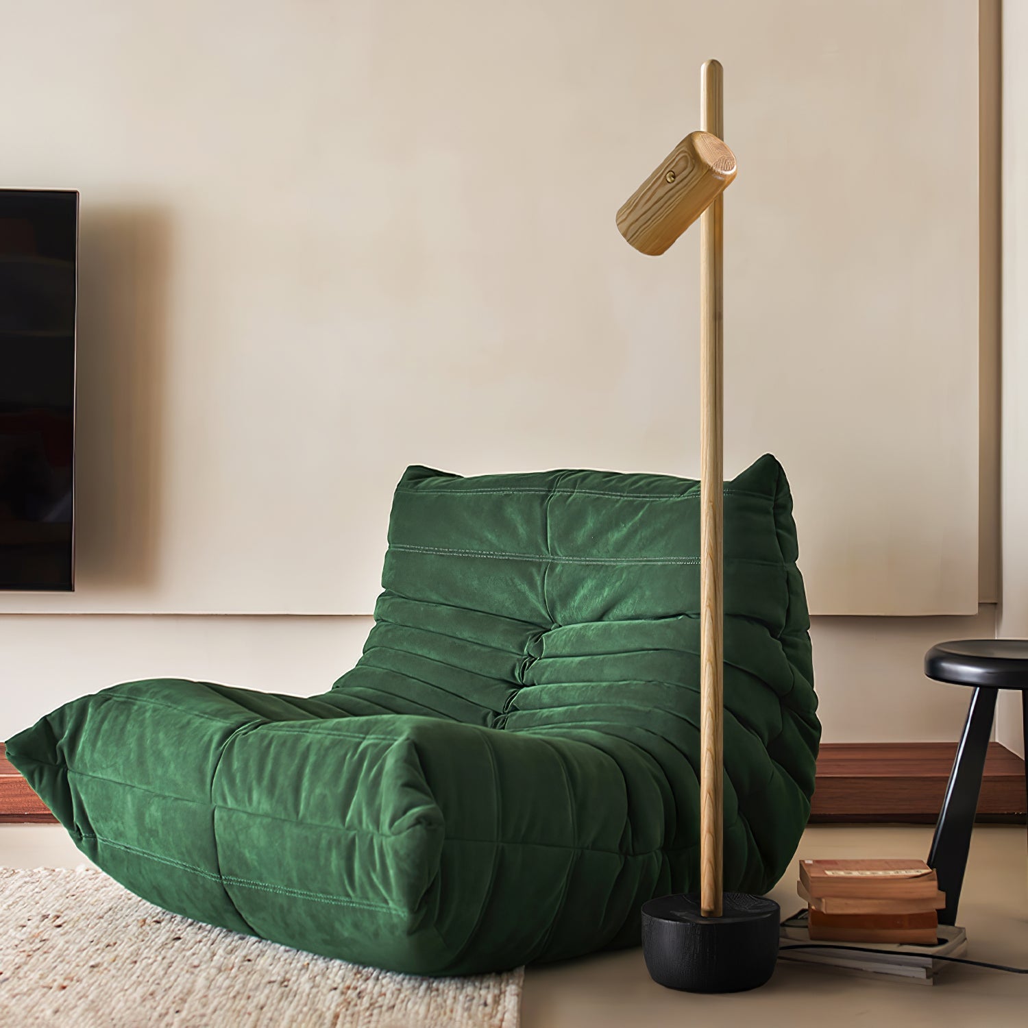 Kirixy Floor Lamp Spotlight Wood-Neutral Decor