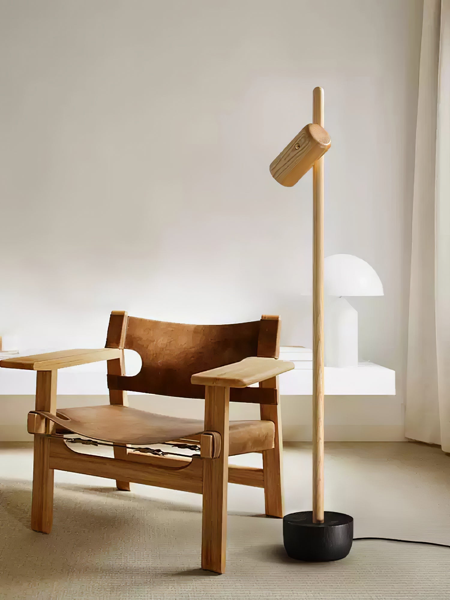 Kirixy Floor Lamp Spotlight Wood-Neutral Decor