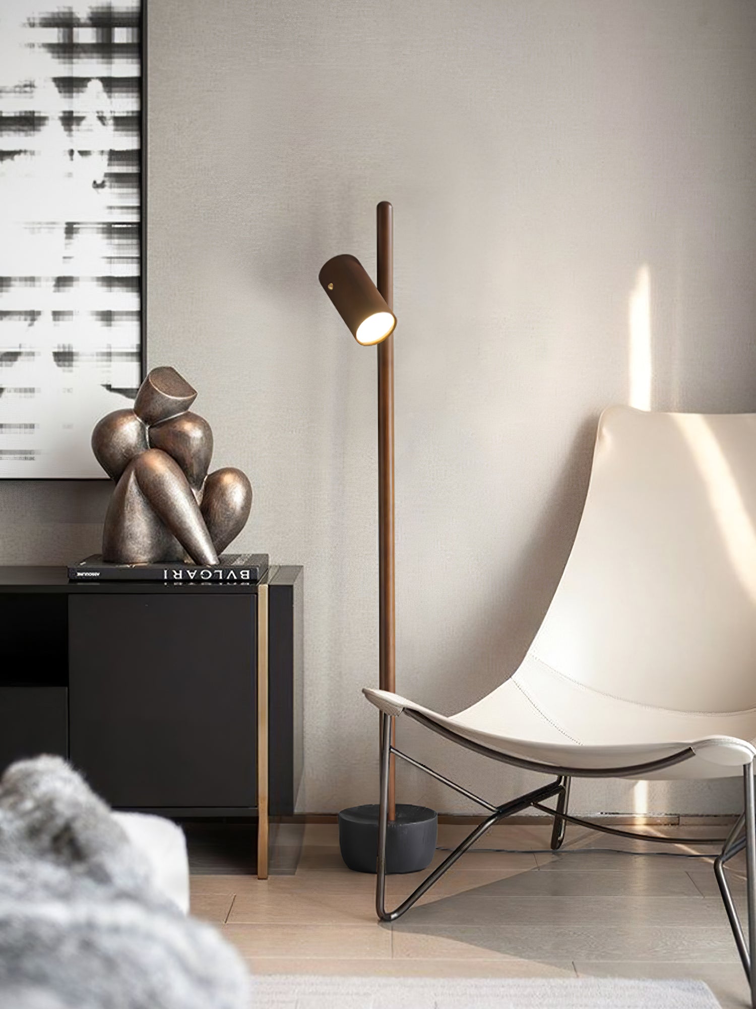Kirixy Floor Lamp Spotlight Wood-Neutral Decor