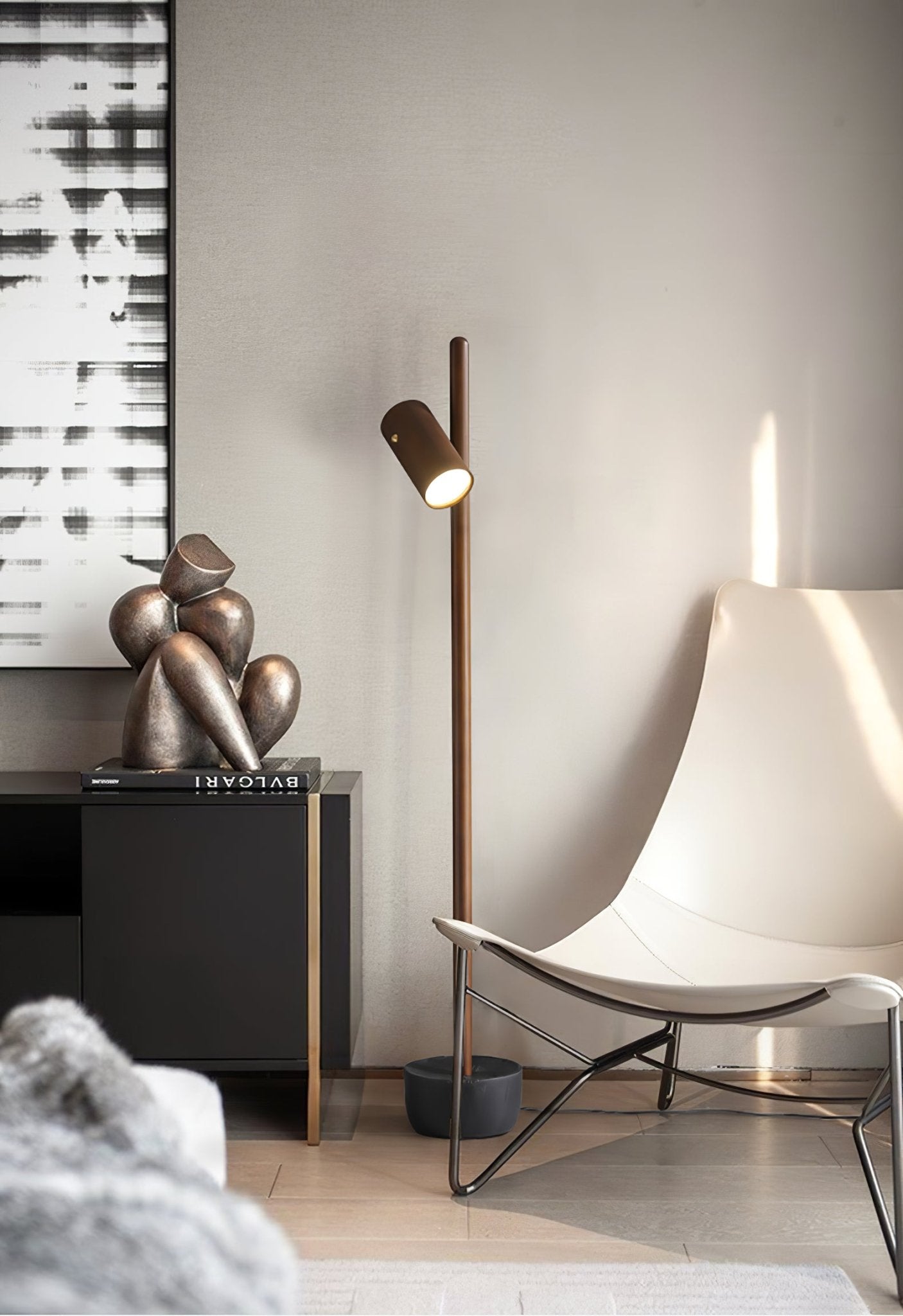 Kirixy Floor Lamp Spotlight Wood-Neutral Decor