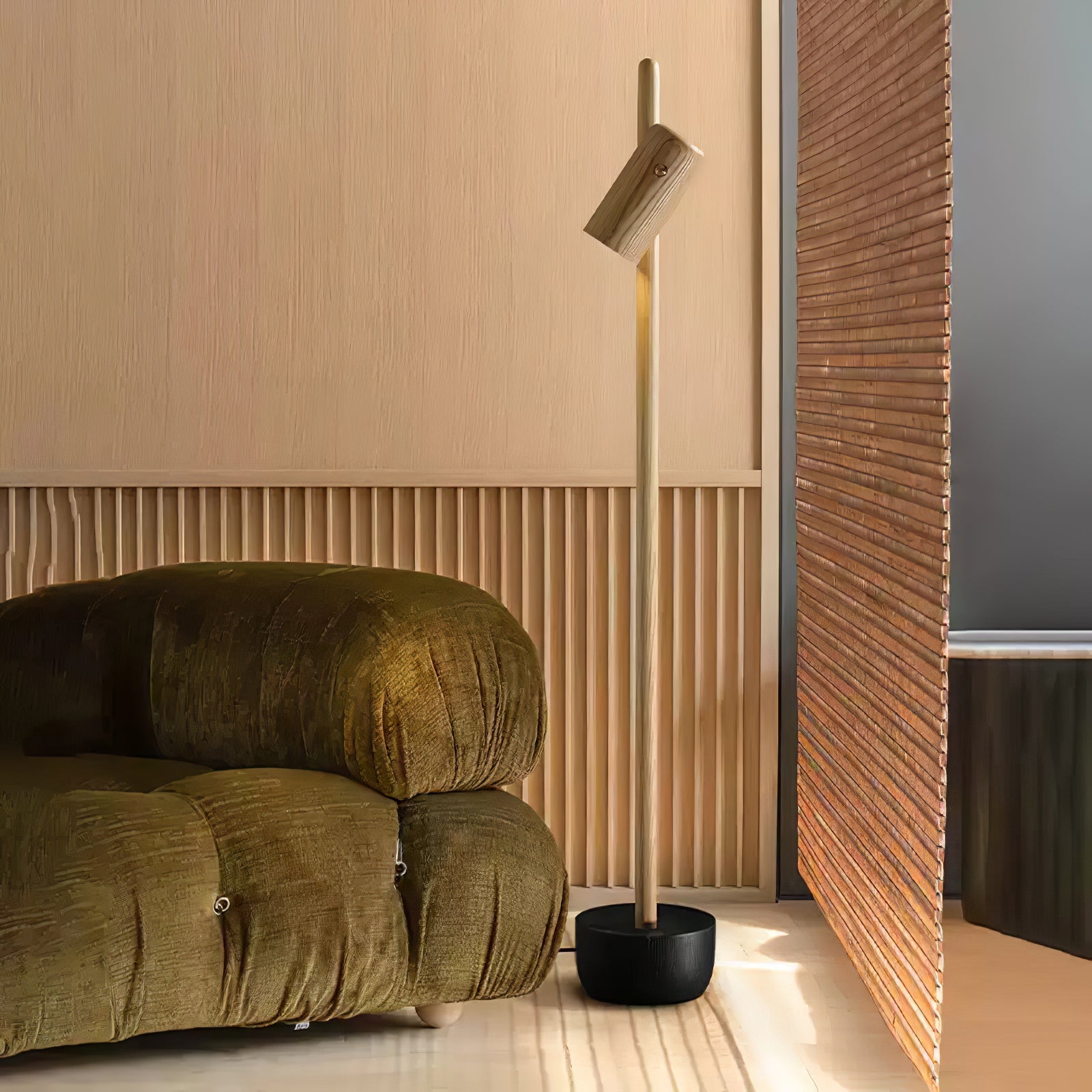 Kirixy Floor Lamp Spotlight Wood-Neutral Decor