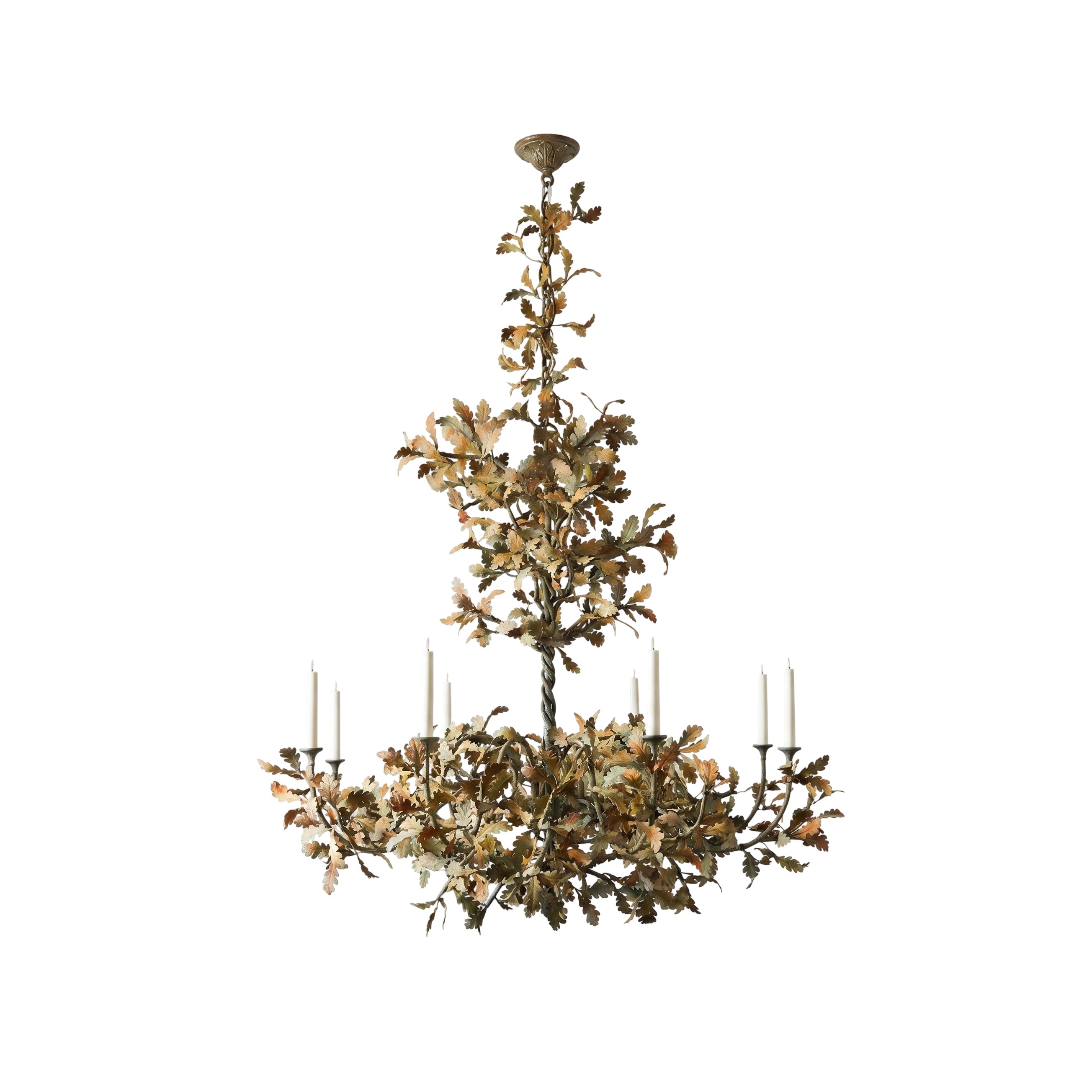 Spring Oak Tree Chandelier in a grand room setting.