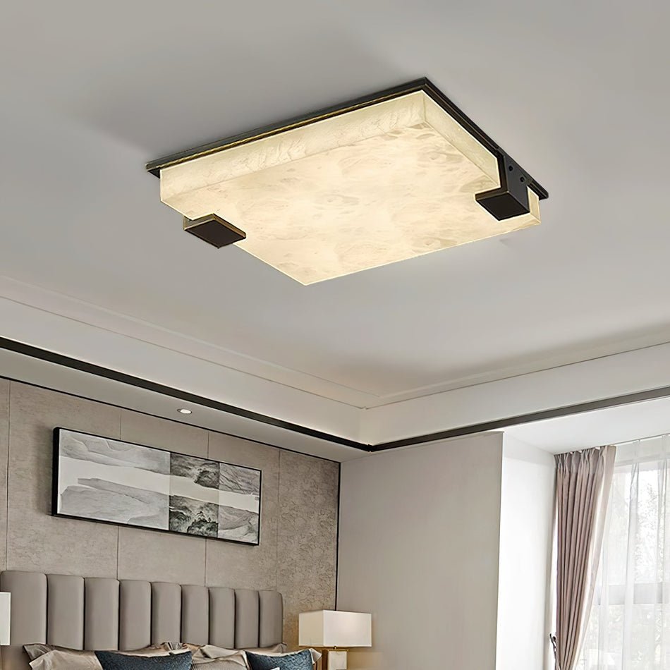 Kevenq Minimalist Alabaster Ceiling Light-Neutral Decor