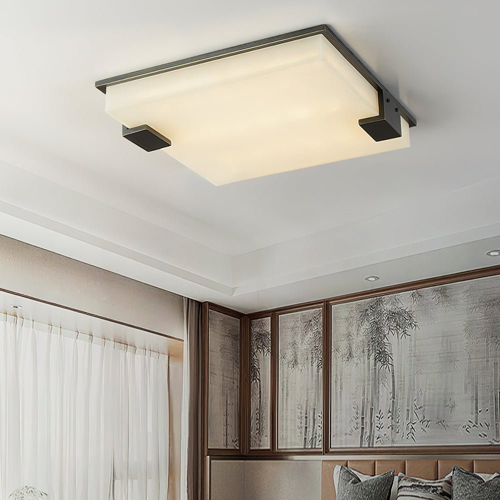 Kevenq Minimalist Alabaster Ceiling Light-Neutral Decor